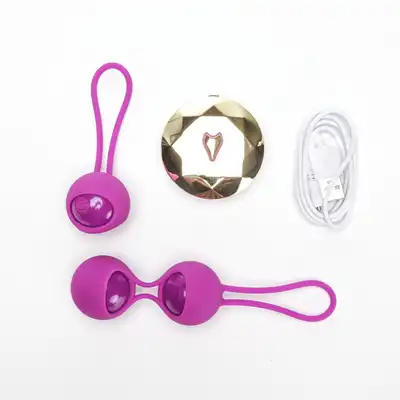 Velvet Touch – Kulki Kegla Wibrujące Sterowane Zdalnie Fioletowe. Inteligentny trening mięśni Kegla z 3 prędkościami i 7 trybami wibracji