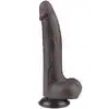 LoveToy – 8.5'' Sliding Skin Dual Layer Dong Black. Realistyczne dildo z przesuwającą się skórą i mocną przyssawką