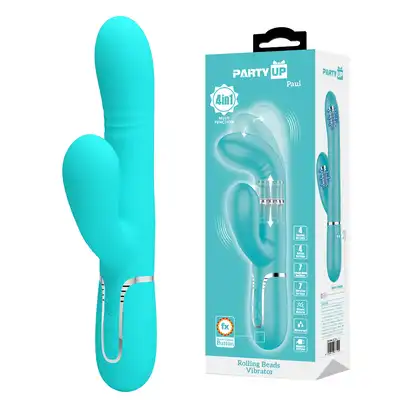 Party Up - Paul. Króliczek z 7 trybami wibracji, 7 pulsacjami i 4 funkcjami kiwania dla pełni przyjemności