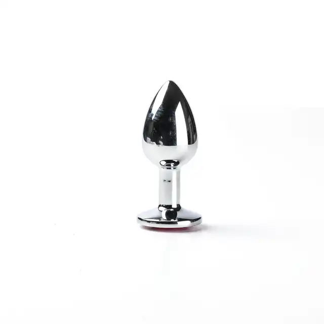 Simple Pleasure - Korek Analny Srebrny z Kryształem Różowym. Elegancja, zmysłowość i przyjemność w jednym