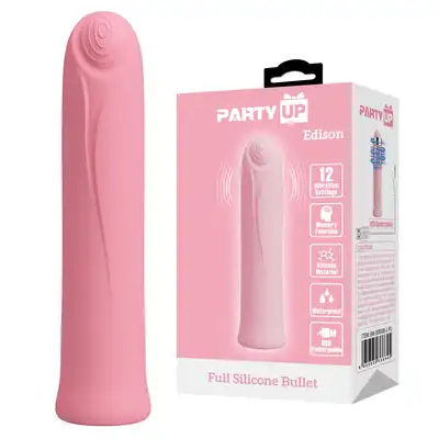 Party Up - Edison. Kompaktowy, stylowy wibrator o wyjątkowym designie, który łączy elegancję, dyskrecję i niezwykłą moc.