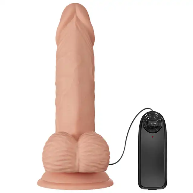 Baile - Beautiful Zebulon Vibration 7.6". Realistyczne dildo wibrujące o długości 7,6 cala, które łączy miękką, przypominającą skórę powierzchnię TPR z mocnym wewnętrznym rdzeniem