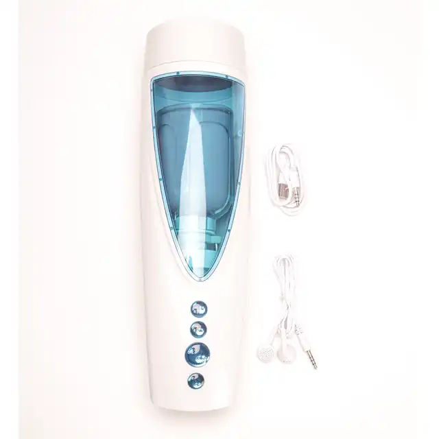 Velvet Touch – Masturbator z Wibracją i Ssaniem Wagina Cyberskóra Ładowany USB Biały. Zaawansowany masturbator z funkcją pchania, wiru i wibracji dla niezrównanych doznań