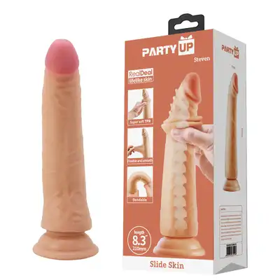 Party Up - Steven. Realistyczne dildo z ruchomym rdzeniem i przyssawką dla pełni doznań