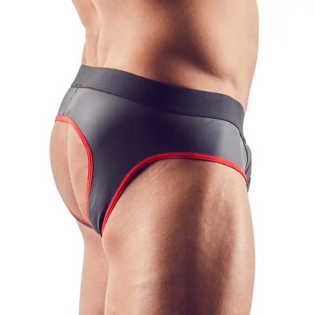 Svenjoyment – Men’s Jock M. Neoprenowy jock z czerwonym akcentem i zamkiem dla odważnych mężczyzn