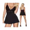 Obsessive - 810-BAB-1 Black L/XL. Babydoll i stringi, elegancka koszula nocna.