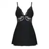 Obsessive - 810-BAB-1 Black L/XL. Babydoll i stringi, elegancka koszula nocna.