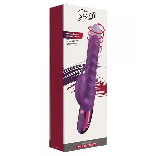 She.E.O - Swirl Rabbit Thrusting. Wibrator króliczek z funkcją rotacji i ruchem posuwistym