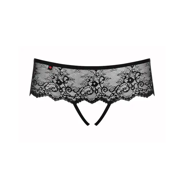 Obsessive - Merossa L/XL. Koronkowe zdobione figi otwarte. 