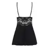 Obsessive - 810-BAB-1 Black L/XL. Babydoll i stringi, elegancka koszula nocna.