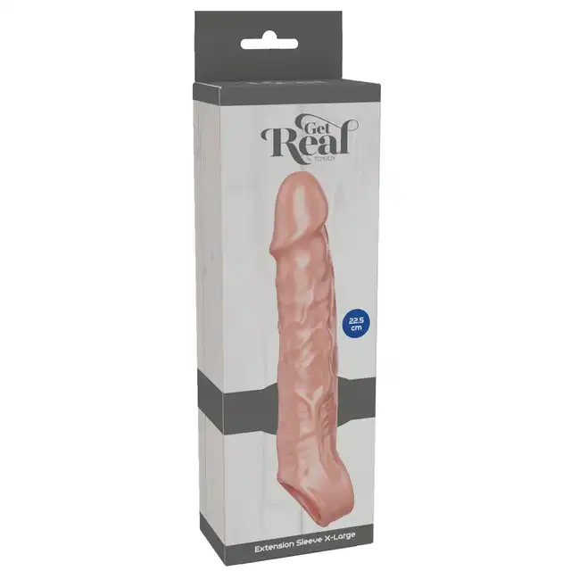 ToyJoy - Get Real. Penis Sleeve Skin Extra Large. Realistyczna nakładka przedłużająca, która zwiększa długość penisa aż do 9,5 cm!