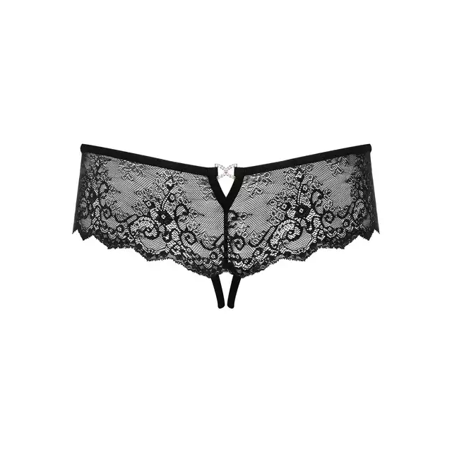 Obsessive - Merossa L/XL. Koronkowe zdobione figi otwarte. 