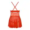 Obsessive - 838-BAB-3 Red XXL. Babydoll i stringi wieczorowy kuszący zestaw. 