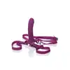 CalExotics – Me2 Rumbler Purple. Podwójny wibrujący strap-on z masażem punktu G i 10 trybami wibracji