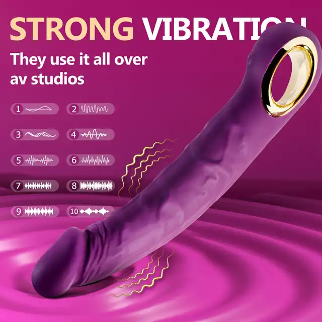 B-Series – Realistic Vibrator Purple. Realistyczny wibrator silikonowy z 10 trybami wibracji, ładowaniem USB i wodoodporną konstrukcją