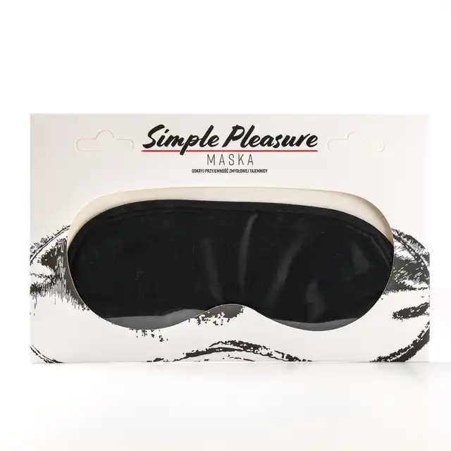 Simple Pleasure - Elegancka maska na oczy, satynowa, czarna.