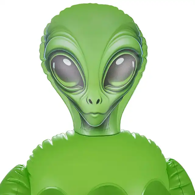 To Infinity 35SFA – Dmuchana lalka UFO PVC 153 cm. Zielona stojąca kosmitka z 3 piersiami. Kobieta nie z tej ziemi!