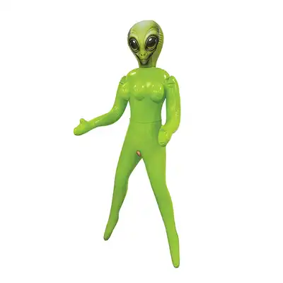 To Infinity 35SFA – Dmuchana lalka UFO PVC 153 cm. Zielona stojąca kosmitka z 3 piersiami. Kobieta nie z tej ziemi!