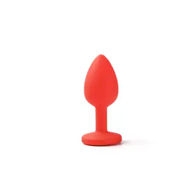 Simple Pleasure - Genialny mini korek analny silikonowy. 7 cm  Czerwony Rozmiar S. Cienka nóżka,