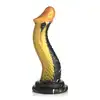 Creature Cocks – Golden Mamba Dildo. Złoto-czarna mamba w kształcie S do stymulacji G-spot i P-spot z przyssawką i kompatybilnością z uprzężą