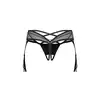 Obsessive Dominna Crotchless Thong S/M - Otwarte Stringi z Imitacji Skóry - Zmysłowa forma z drapieżnym akcentem.