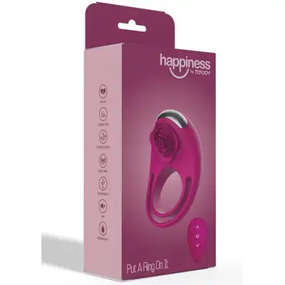 ToyJoy  - Put a Ring On It C-Ring. Nowoczesny, piekny ring na penisa. Cichy, USB, zdalnie sterownay, pulsacje i  wibracje.