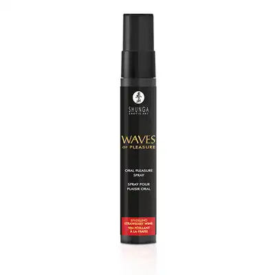 Shunga – Waves Pleasure Spray Strawberry. Smakowy spray do seksu oralnego, zwiększający wilgotność i doznania smakowe