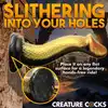 Creature Cocks – Golden Mamba Dildo. Złoto-czarna mamba w kształcie S do stymulacji G-spot i P-spot z przyssawką i kompatybilnością z uprzężą