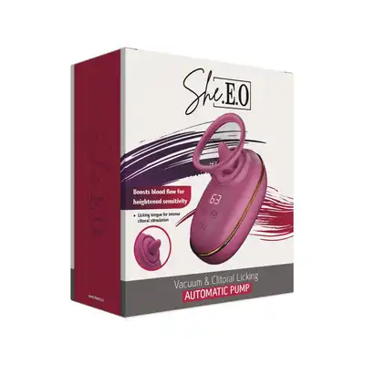 She. E.O. - Automatyczna pompka liżąca do łechtaczki. 3 moce ssania, 9 programów wibracji i rotacji. Super produkt!
