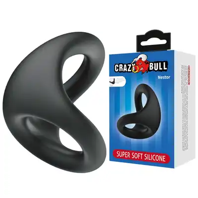 Crazy Bull - Nestor Super Soft Silicone Cock Ring - Pierścień na penisa i jądra, silikon premium - Więcej kontroli. Więcej mocy.