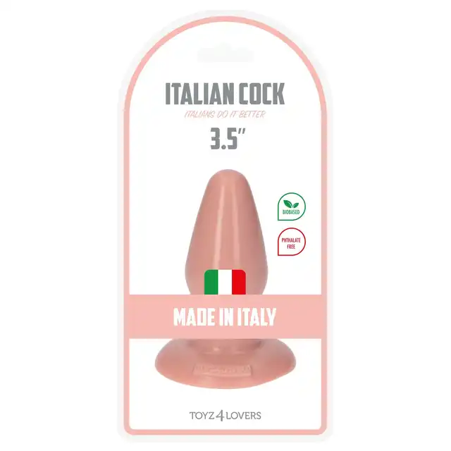 Toyz4Lovers - Italian Cock Milo Anal Plug 3,5" Flesh - Korek analny z przyssawką 11,5 cm prosto z Włoch!