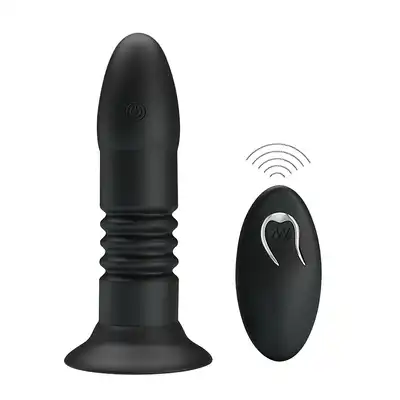 Pretty Love - Mr Play Vibrating Anal Plug. Wibracyjny korek analny z funkcją thrustingu i pilotem: 4 wibracje, 4 ruchy góra–dół, maksymalna intensywność przyjemności