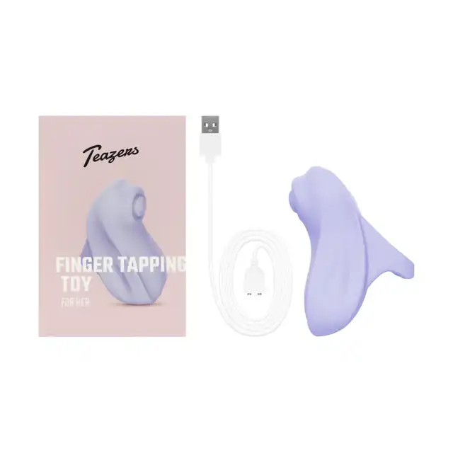 Teazers – Finger Vibrator Tapping Toy Purple. Kompaktowy wibrator palcowy z funkcją rytmicznego „tappingu” i 10 programami stymulacji