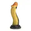 Creature Cocks – Golden Mamba Dildo. Złoto-czarna mamba w kształcie S do stymulacji G-spot i P-spot z przyssawką i kompatybilnością z uprzężą