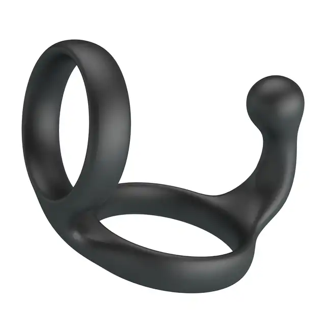 Crazy Bull - Florian Silicone Cock Ring - Pierścień erekcyjny na penisa i jądra ze stymulatorem krocza