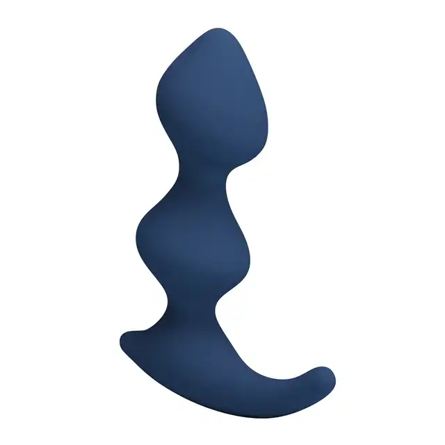 Mr. Play -  David/Samuel Prostate Massager. Niebieski profilowany silikonowy masażer prostaty 11,8 cm długości