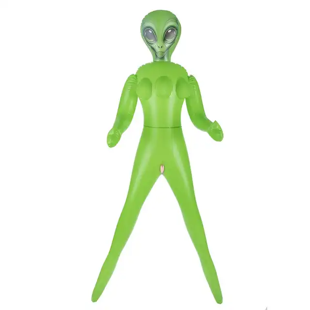 To Infinity 35SFA – Dmuchana lalka UFO PVC 153 cm. Zielona stojąca kosmitka z 3 piersiami. Kobieta nie z tej ziemi!