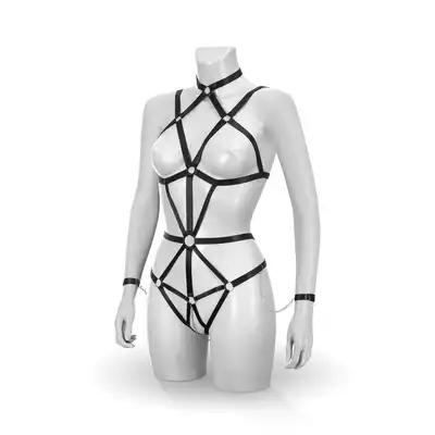 Bijoux Pour Toi Emmanuelle Harness Body – Jednoczęściowy Harness Modelujący Sylwetkę - Podkreśla sylwetkę i pewność siebie. One Size, czarny.