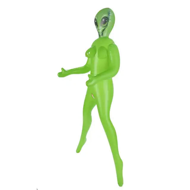 To Infinity 35SFA – Dmuchana lalka UFO PVC 153 cm. Zielona stojąca kosmitka z 3 piersiami. Kobieta nie z tej ziemi!