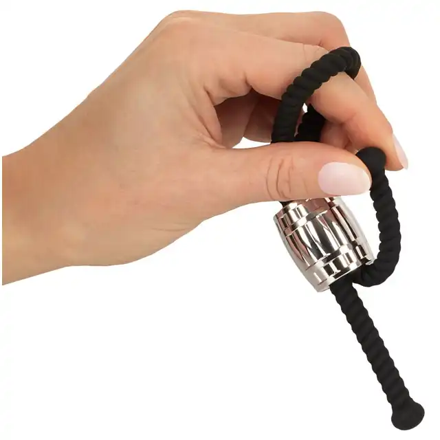 Rebel - Heavy Rope Cock Strap 84g - Silikonowa Pętla na Penisa i Jądra z Obciążnikiem - Stworzony dla stabilności i intensywności.