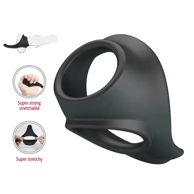 Crazy Bull - Zadok Silicone Cock &amp; Ball Ring - pierścień na penisa i jądra ze stretcherem - Więcej niż ucisk. To pełna kontrola doświadczenia.