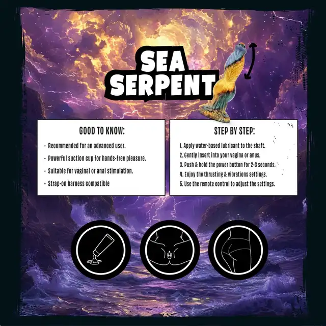 Mythical Mates - Sea Serpent Thrusting Dildo. Fantastyczny, posuwisty dildo 26 cm dla zaawansowanych użytkowników
