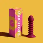 Girls Toys - Wibrator analny Rossi. Berry Ripple Anal Vibrator. Niesamowity bordowy prążkowany wibrator analny z szeroką podstawką