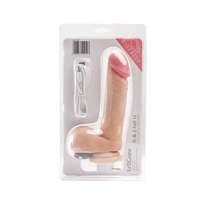 Simple Pleasure - wibrator z 10 trybami rotacji z cyberskóry sterowany pilotem bezprzewodowo, 20 cm - Więcej ruchu. Więcej kontroli. Więcej doznań!