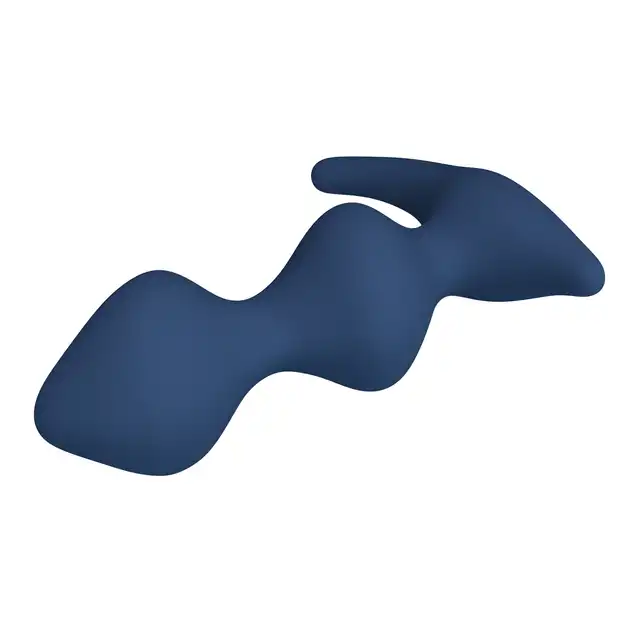 Mr. Play -  David/Samuel Prostate Massager. Niebieski profilowany silikonowy masażer prostaty 11,8 cm długości