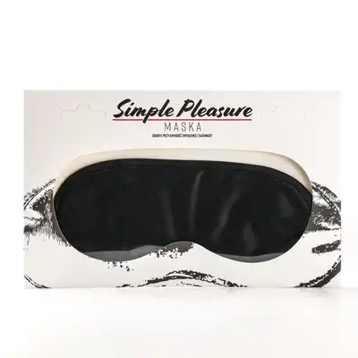 Simple Pleasure - Elegancka maska na oczy, satynowa, czarna.