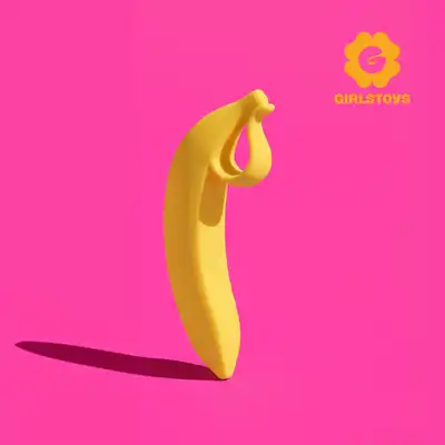 Girls Toys - Linate. Żółte silikonowe dildo dla kobiet o zakrzywionym kształcie z uchwytem
