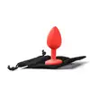Simple Pleasure - Genialny mini korek analny silikonowy. 7 cm  Czerwony Rozmiar S. Cienka nóżka,