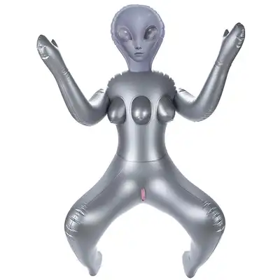 To Infinity 40SFA – Dmuchana lalka UFO PVC 153 cm. Szara kosmitka nie z tej ziemi z trzema piersiami i 2 otworami penetracyjnymi!