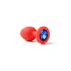 Simple Pleasure - Genialny mini korek analny silikonowy. 7 cm  Czerwony Rozmiar S. Cienka nóżka,